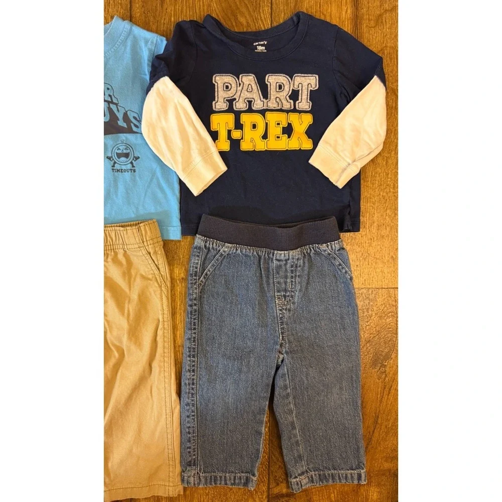 Baby Toddler Boy 12 Months Shirts Pants Jeans‎ Long Sleeves Fall Lot Bad Guys